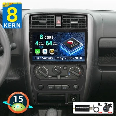 NHOPEEW 8-Kern 4+64GB Android 15 Autoradio DAB+ Carplay Navi Für Suzuki Jimny 2005-2018