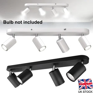 4 Way Ceiling Spotlight Adjustable Kitchen Bar Spot Light LED GU10 Lamp no Bulbs - Picture 1 of 14