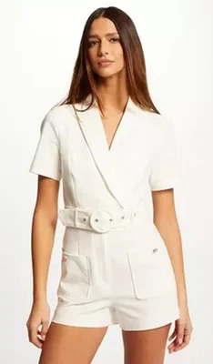 Overall Neu Gr.36 S Morgan de Toi Jumpsuit Weiß Baumwolle Slim Fit Taillert - Bild 1 von 4