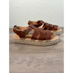 Barbour Paloma Women's Leather Gladiator Espadrille Sandals Size 7- NWOB - Picture 1 of 9