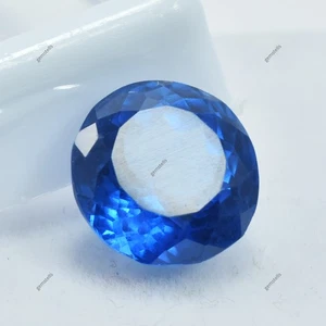 CERTIFIED Lab Created Blue Tanzanite Round Cut 8.40 Ct Natural Loose Gemstone - Picture 1 of 7