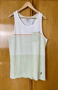BILLABONG Tank Top Men's Size Large White Multi 100% Cotton Pocketed Lightweight - Picture 1 of 20