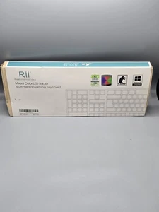 Rii RK100+ (8541666786) Rainbow LED Backlit Wired Gaming Keyboard - Picture 1 of 3