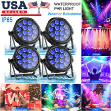 1/2/4pcs Par Light IP65 Waterproof RGBW 14 LED DMX Beam Strobe Stage Lighting