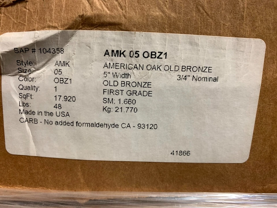 Suelo de madera dura Mannington AMK05OBZ1 ROBLE AMERICANO 3/4" X 5" BRONCE ANTIGUO Foto 1 de 2