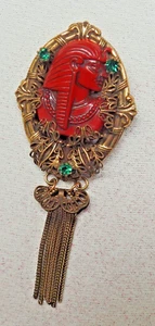 Broche Faraón Renacimiento Egipcio Art Deco Checoslovaquia NEIGER BROTHERS 275ky - Imagen 1 de 2