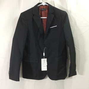 NEW Yuan Lu Boys Suit Jacket Black NWT 2 Button 2 Vent Polyester Blend Size 14 - Picture 1 of 4