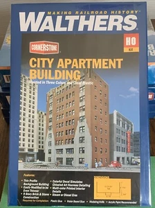 Walthers CornerstoneHO 9 Story City Apartment Building 933-3770 Sealed - Picture 1 of 6