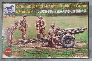 BRONCO 75mm Pack Howitzer M1A1 British Airborne & Crew 1:35 35173 sealed box - Picture 1 of 6