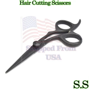Black Barber Hair Cutting Shear Scissor Full Black 6.5" Beauty Instrum BTS-384 - Picture 1 of 3