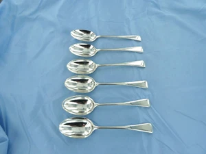 A STERLING SILVER SET OF SIX OLD ENGLISH DESSERT SPOONS,LONDON 1907. - Picture 1 of 7
