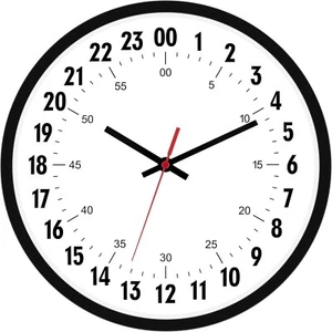 24 Hour Wall Clock 12 Inch Quartz Battery Operated Round Analog Wall Clock Mi... - Picture 1 of 1