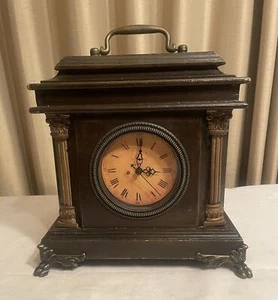 Vintage Victorian Style Wood Cased Clock Box Mantel Clock Needs New Battery Unit - Picture 1 of 7