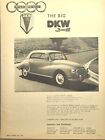 DKW Audi Auto Union FWD Touring Champion Mancave Garage Vintage Print Ad 1956