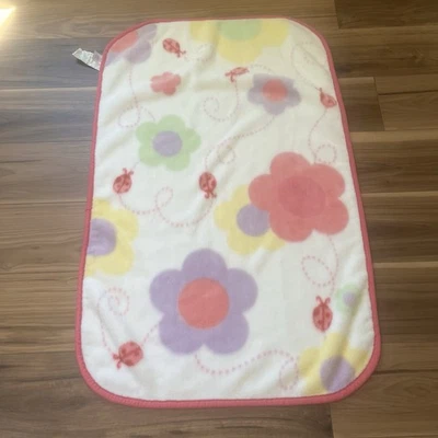 Manta Baby Connection Ladybug Flores Rosa Púrpura Amarillo Felpa Vellón Tiro Foto 1 de 4