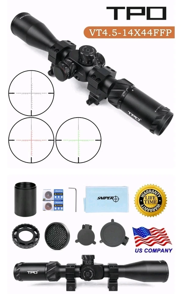 Mira telescópica Sniper VT4.5-14x44 FFP primer plano focal (FFP) tubo de 30 mm con retícula MOA Foto 1 de 3