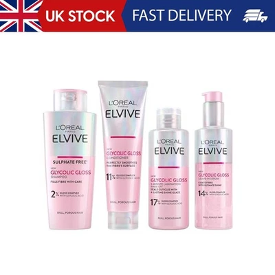 L'OREAL PARIS L'Oréal Paris Elvive Glycolic Gloss Shampoo, Conditioner and Rinse-Off Treatment