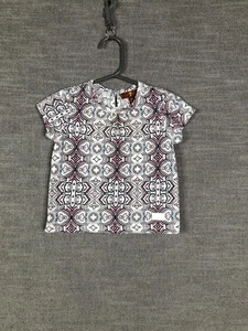 7 For All Mankind Shirt Baby Girls 18M Geometric Print Short Sleeve Pullover - Picture 1 of 10