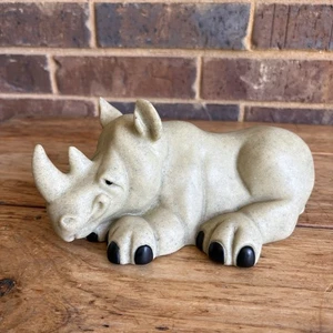 Quarry Critters 2000 Rudy The Rhino Figurine Second Nature Approx 8.5 in Long - Picture 1 of 11
