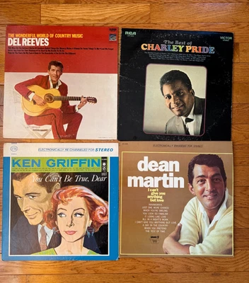 LOT-4 VINYL -ONE PRICE-DEAN MARTIN, KEN GRIFFIN, DEL REEVES, CHARLEY PRIDE 4 LP — 第 1/2 张图片