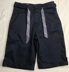 NWT US Polo Assn Navy Blue Shorts Size 16 Cotton Belted Chino Shorts Girl Pocket - Picture 1 of 13