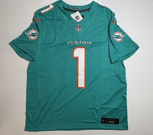 Camiseta deportiva grande Tua Tagovailoa #1 Vapor FUSE Aqua Miami Dolphins nueva con etiquetas auténtica - Imagen 1 de 9