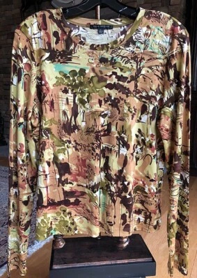 DAVID MEISTER 100%  Silk Top Size Large Neiman Marcus Nature NWOT - Image 1 of 3