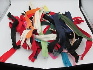 Vintage Lot of 39 Zippers 7 in 5 in 12 in  YKK Ziplon Quiklon Various colors - Picture 1 of 9