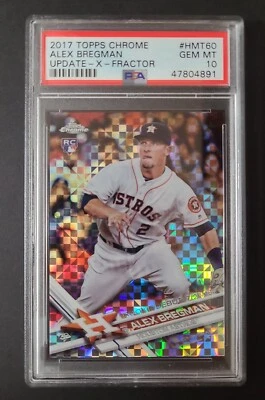 Alex Bregman Topps Chrome X-Fractor /99 RC Rookie Debut #HMT60 PSA 10 [POP 7!] - Image 1 of 2