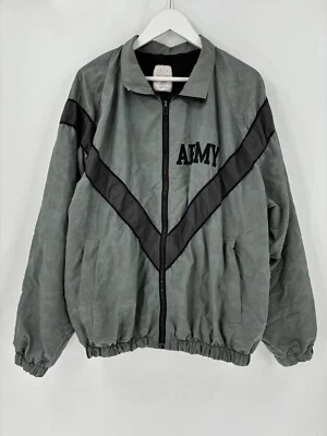 Винтажная армейская куртка IPFU мужская большая серая ветровка на молнии с логотипом нейлоновые карманы - Изображение 1 из 4