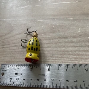 Vintage Fred Arbogast Hula Popper Tough Color Yellow Green Black Fishing Lure - Picture 1 of 4