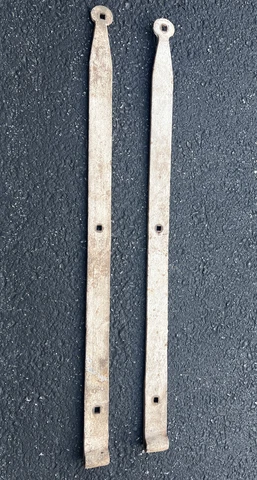 Antique Pair of Hand Forged 1800s Strap Hinges Barn Door 34” Cover