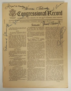 7 Senator Autogramme signiert Montoya Talmadge Ervin Gurney Inouye Baker Weicker - Bild 1 von 13