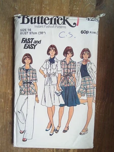 4285 Summer Jacket Shorts etc Size 16 Uncut Vintage Butterick Sewing Pattern - Picture 1 of 2