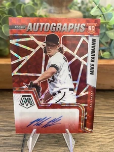 2022 Panini Mosiac Baseball Red Autograph Orioles / Mariners Mike Baumann 🔥🔥 - Picture 1 of 2