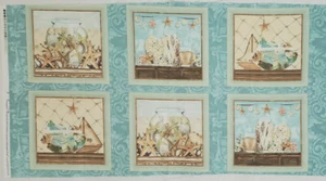 Beachy Print Fabric TRANQUIL MOMENTS Wilmington Prints Cotton 23 X 43 Inches - Picture 1 of 3