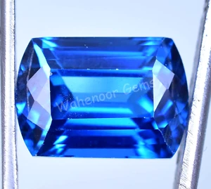 Cojín de topacio azul natural LONDRES 10,70 quilates impecable CERTIFICADO piedras preciosas sueltas - Imagen 1 de 7