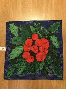 VTG Holly berry Knot-Wrap LUSH cosmetic Scarf Recycling Square 19x19 2 available - Picture 1 of 4
