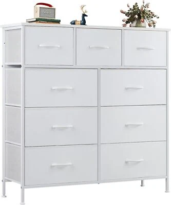Wood Dresser 9 Fabric Drawer Storage Dresser for Bedroom Chest Storage Tower - Image 1 of 4