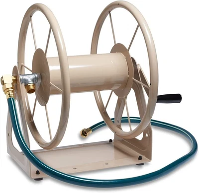 Products 703-2 Multi-Purpose Steel Garden Wall/Floor Mount Hose Reel, Tan Poly - Image 1 of 4