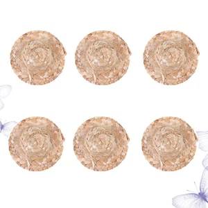 6 PCS Braided Straw Hat Miniature Hats for Crafts Sombrero Hand Woven - Imagen 1 de 11