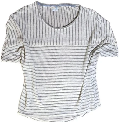 Camiseta Top Boden Para Mujer 100% Lino Rayas Manga Corta - Talla 2 EE. UU. Foto 1 de 4