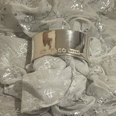 Iconic 2001 Tiffany & Co 925 Sterling Silver Wide 1837 Collection Cuff Bracelet - Image 1 of 4