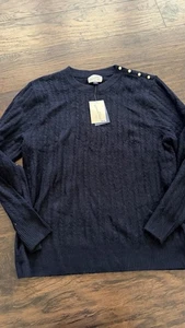 Weicher Langarm Strick Universal Faden Pullover Damen Pullover dunkelblau XL - Bild 1 von 4