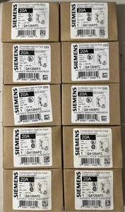 Interruptor de circuito de falla de arco Siemens QA120AFC, tipo combinación, paquete de 10 - Imagen 1 de 1