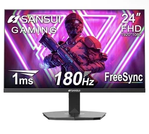 SANSUI 24 Inch Gaming Monitor 180Hz 1Ms FreeSync HDR 110% sRGB FHD 1080P HDMI DP - Picture 1 of 6