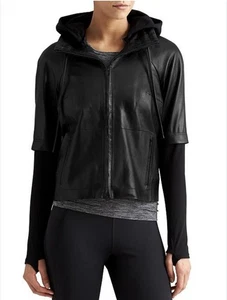Derek Lam IOC x Athleta Collab Downtown schwarze weiche Lammlederjacke XS *EUC* - Bild 1 von 11