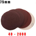 75mm Red Dry Abrasive Sanding Disc Sandpaper Hook Loop Pad Sheet Grit 40 - 2000
