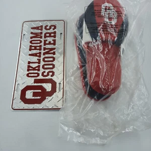 Univ of Oklahoma Sooners Slippers Team Beans Shoes Clogs Men's 9-10 Red Slip On - Picture 1 of 6