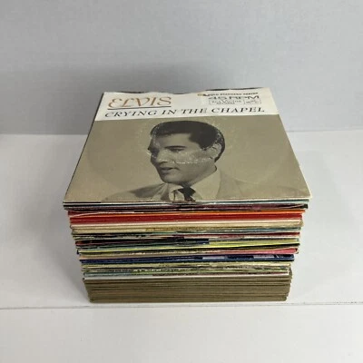 Huge Lot Of 58 Elvis Presley 45 RPM Records RCA Vinyl Bundle Most With Sleeves - Image 1 of 4